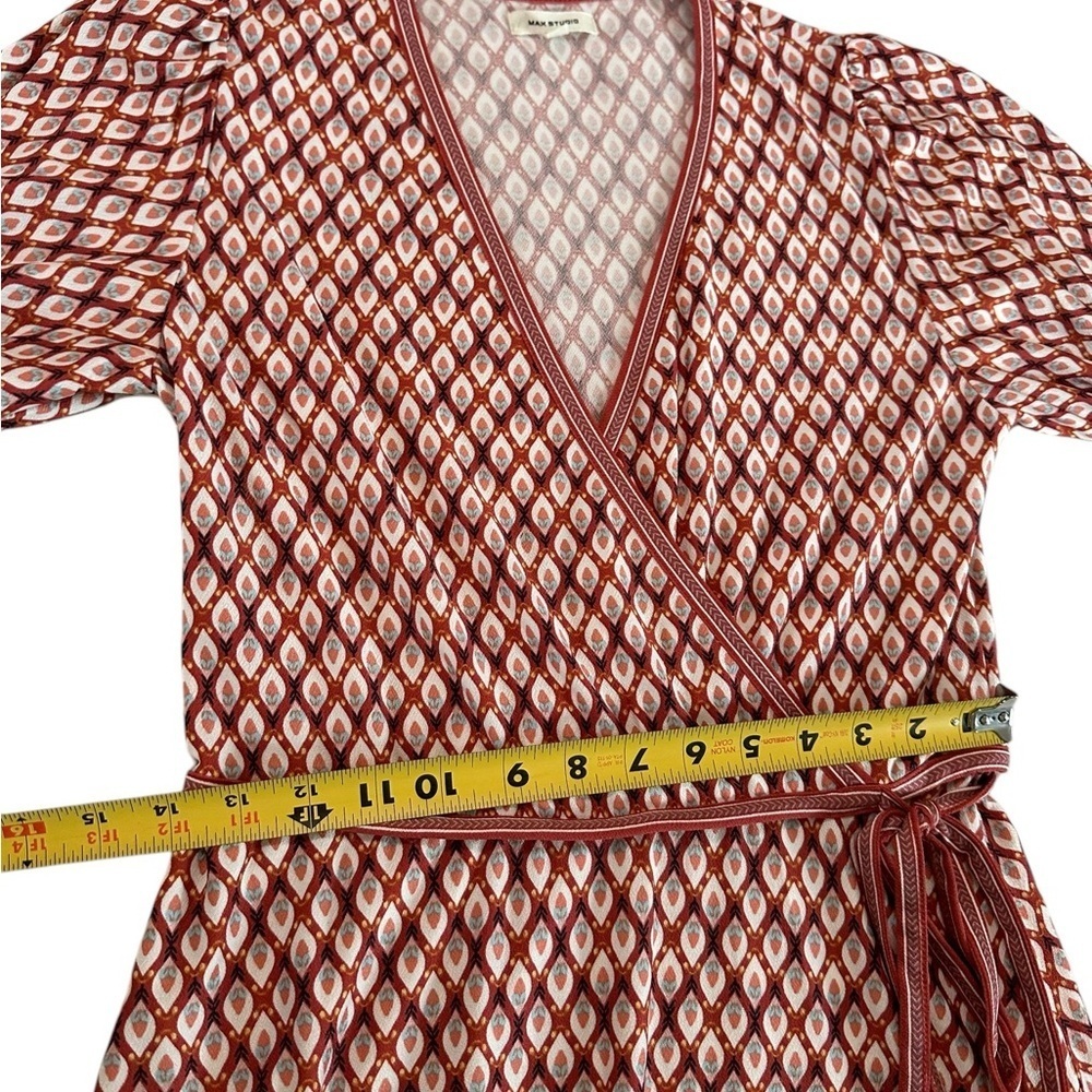 Max Studio Women's Smocked Sleeve Size M Wrap Dress - Picture 9 of 17
